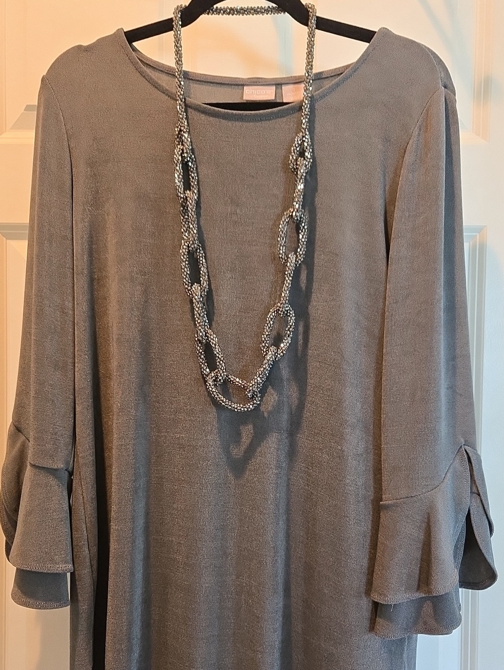 Chico's Silver-Tone Braided Chain Necklace